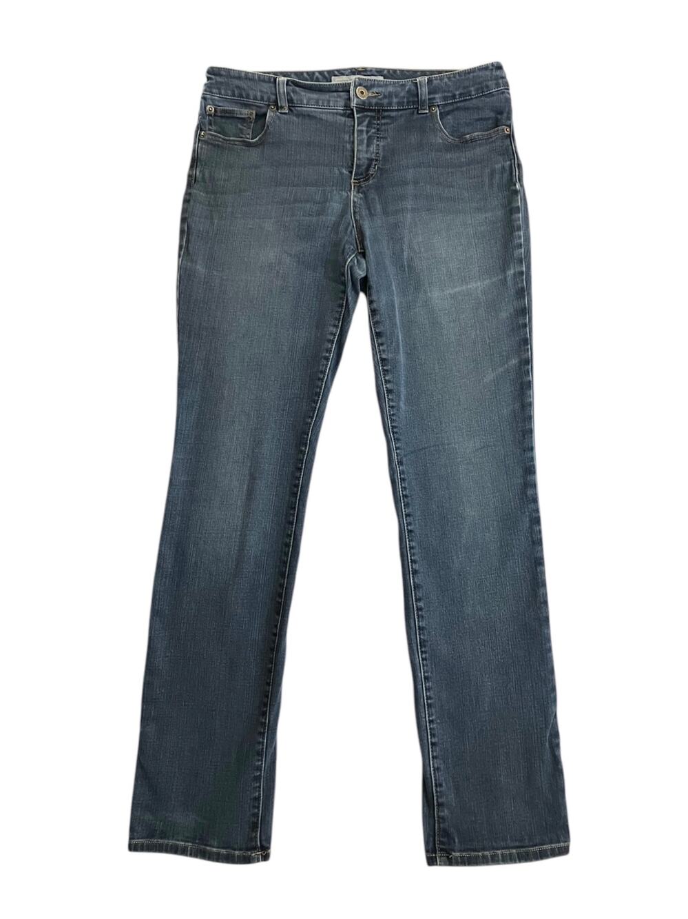 Chico's Platinum Denim Women's Medium Wash Mid-Rise Straight Leg Jeans SZ 1 US 8